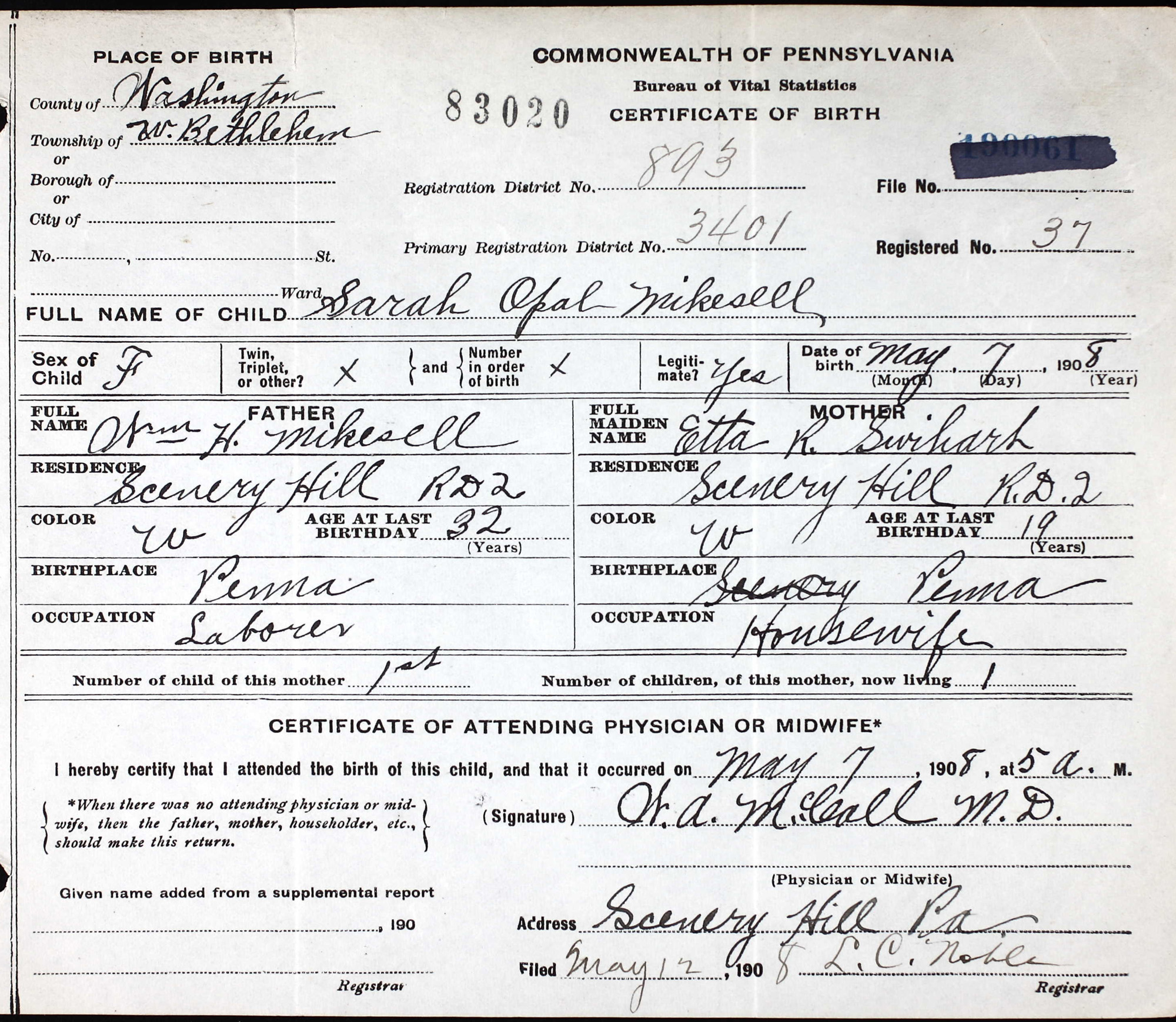 birth certificate